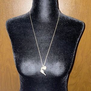 Silver gun and heart necklace